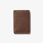 Premium Leather Wide Money Clip Wallet Brown - US 1289