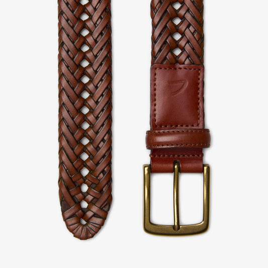 Leather Braided Belt Dark Tan - US 1409