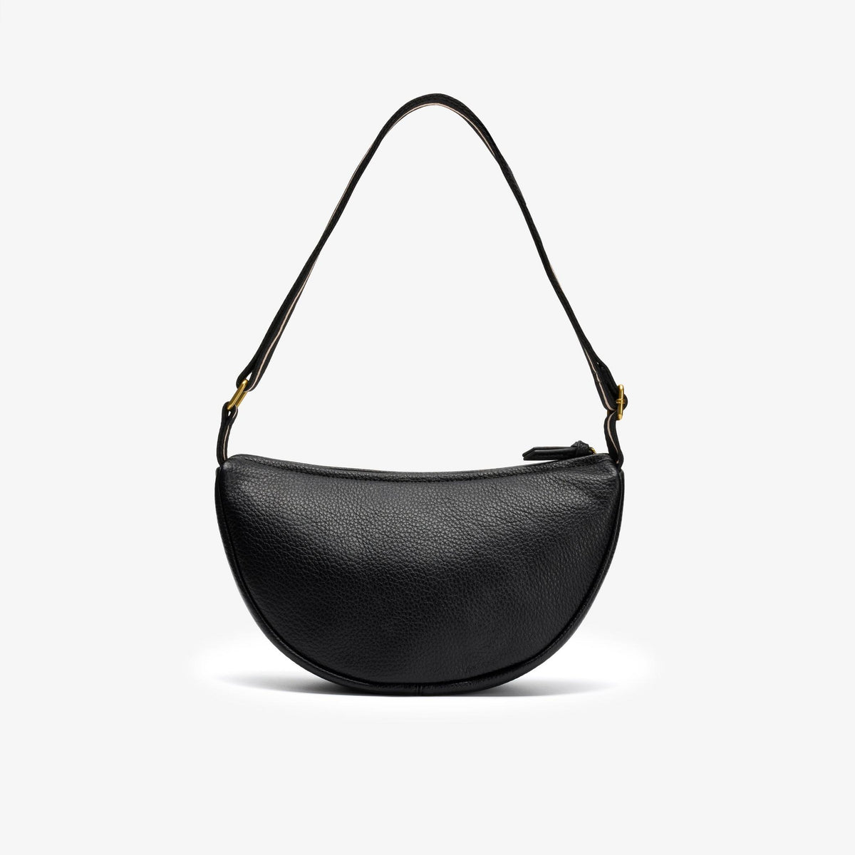 Leather Crescent Crossbody Bag Black - US 1494