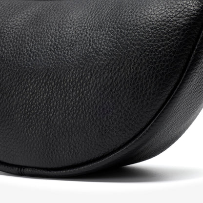 Leather Crescent Crossbody Bag Black - US 1494
