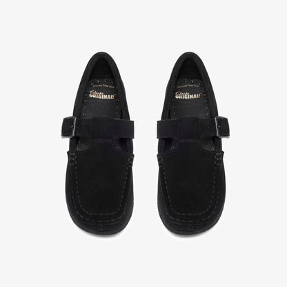 Wallabee T-Bar Kids Black Suede - US 0517