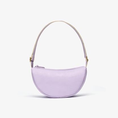 Leather Crescent Crossbody Bag Lilac - US 2892