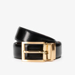 Reversible Leather Buckle Belt Black/Tan - US 4603