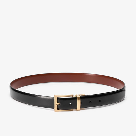 Reversible Leather Buckle Belt Black/Tan - US 4603