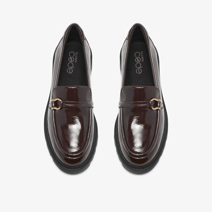 Code Step Dark Brown Patent - US 5873